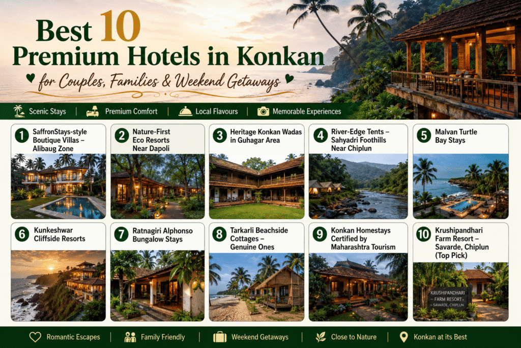 Best 10 Premium Hotels in Konkan for Couples, Families & Weekend Getaways